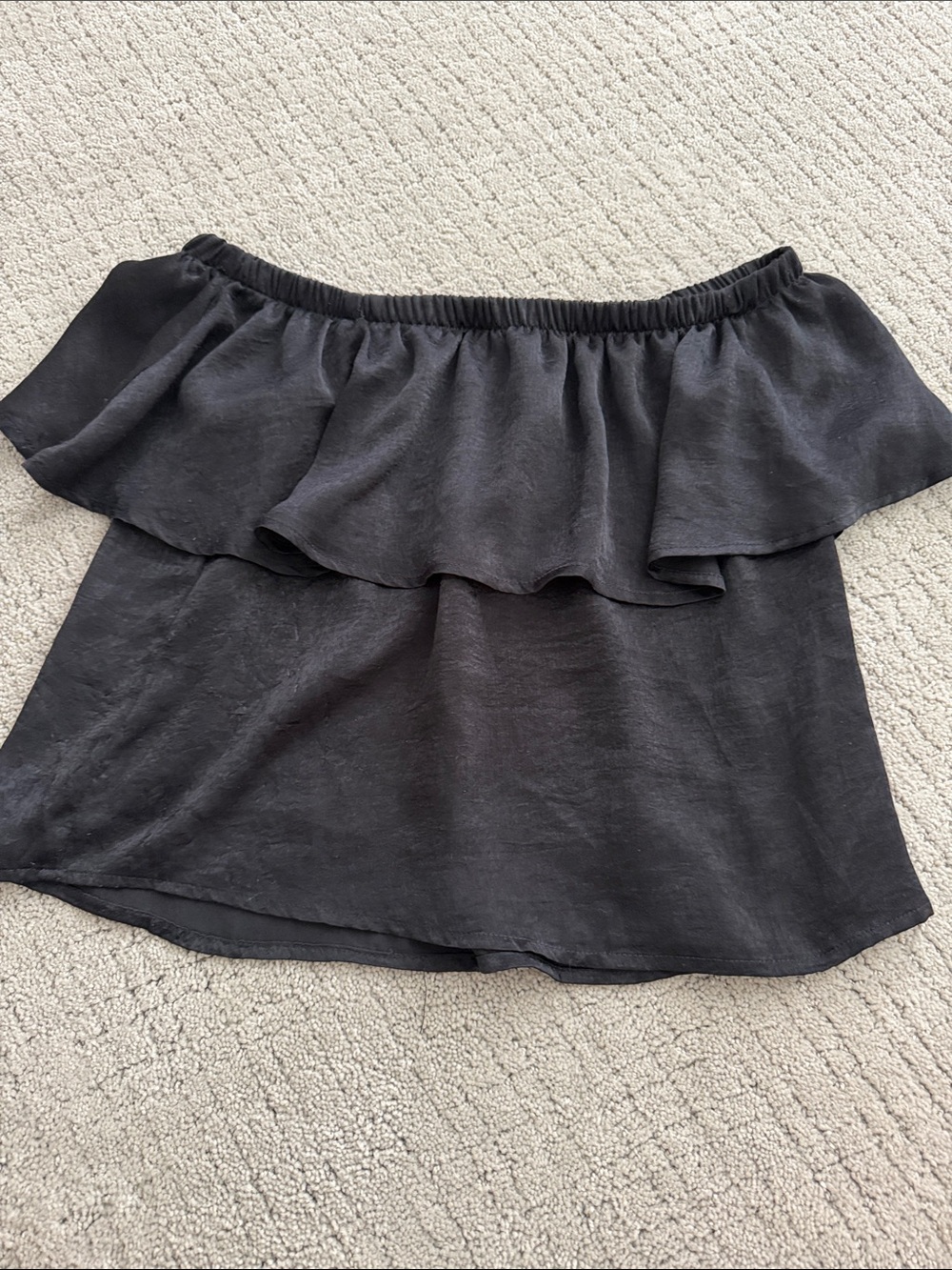Urban Outfitters Black Off-Shoulder Ruffle Top